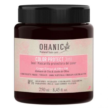 Маска 3в1 за защита на цвета подобряване на текстурата на косата Ohanic Color Protect 3in1 Mask 250 ml