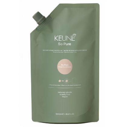 Веган приглаждащ балсам за непокорна и хвърчаща коса Keune So Pure Polish Conditioner 1000мл - Пълнител