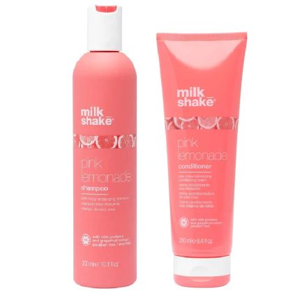 Комплект шампоан и балсам розова лимонада за бляскава розова нотка на косата Milk_Shake Pink Lemonade 