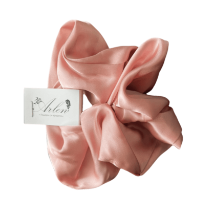 Сатенено скрънчи ластик за коса - Розово Arlen.bg Scrunchie