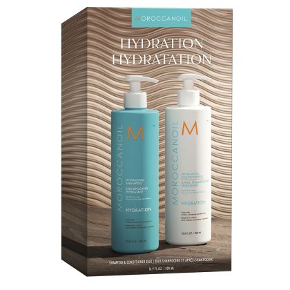 Комплект шампоан и балсам за хидратиране на всеки тип коса Moroccanoil Hydra Duo 2x500ml