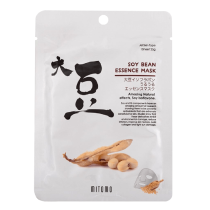Възстановяваща маска за лице с екстракт от соя Mitomo Uruuru Soy Bean Essence Sheet Masks 25 g