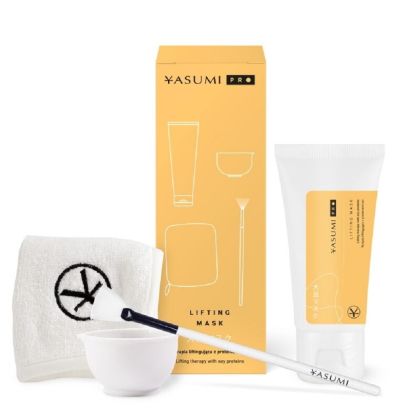 Лифтинг маска за лице със соев протеин в комплект за удобна употреба Yasumi Pro Soy Рrotein lifting Cream Mask Set 