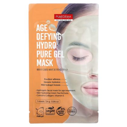Хидратираща маска с колаген, екстракт от зелен чай и витамин Е Purederm Age Defying Hydro Pure Gel Mask