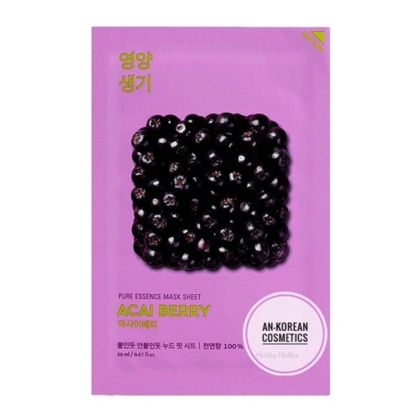 Витаминизираща лист маска за лице с плодове от акай Holika Holika Pure Essence Mask Sheet – Acai Berry 20 ml 
