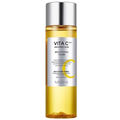 Тонер с 99% витамин C и PHA за изравнява тена, еластичност и стегнатост Missha Vita C Plus Brightening Toner 200ml
