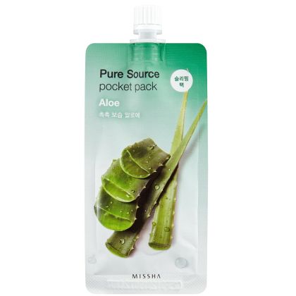 Подхранваща и хидратираща нощна маска с екстракт от Алое Missha Pure Source Pocket Pack - Aloe 10ml