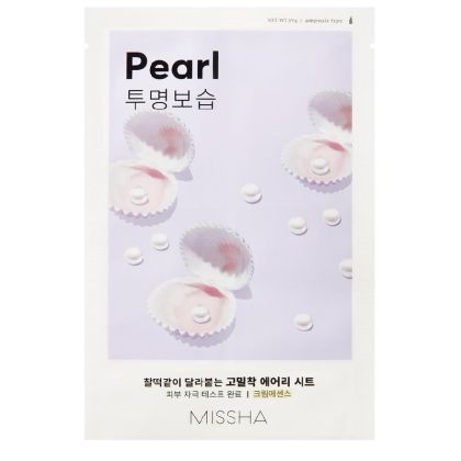 Перлена шийт маска за хидратирана и сияйна кожа Missha Airy Fit Sheet Mask Pearl 19g