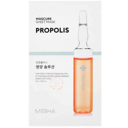 Подхранваща и изглаждаща лист маска с прополис Missha Mascure Nutrition Solution Sheet Mask - Propolis 28ml