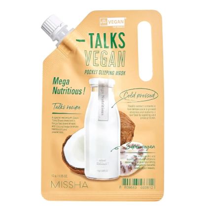 Подхранваща и хидратираща нощна маска  с екстракти от нони и кокос Missha Pure Source Pocket Pack - Noni & Coconut 10g