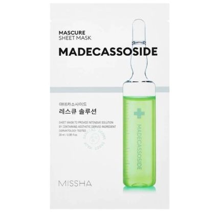 Подхранваща и изглаждаща лист маска с мадекасосид Missha Mascure Rescue Solution Sheet Mask Madecasoside 28ml