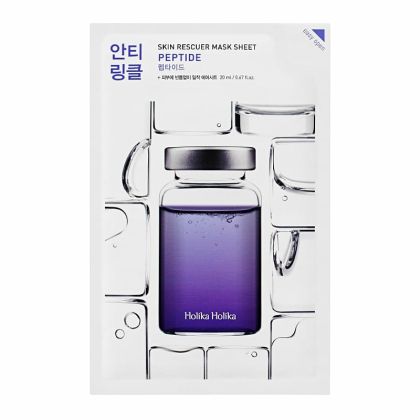 Омекотяваща  анти-ейдж лист маска с хиалуронова киселина и пептиди Holika Holika Skin Rescuer Mask Sheet - Peptide 20 ml 