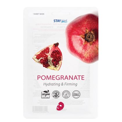 Изглаждаща лист маска с екстракт от Нар STAY Well Vegan Sheet Mask - POMEGRANATE