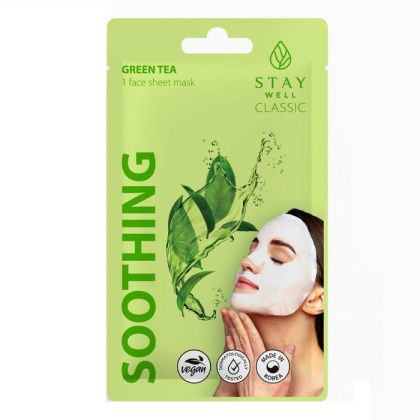 Коригираща шийт маска с екстракт от Centella Asiatica и зелен чай Stay Well Classic sheet mask - Green Tea