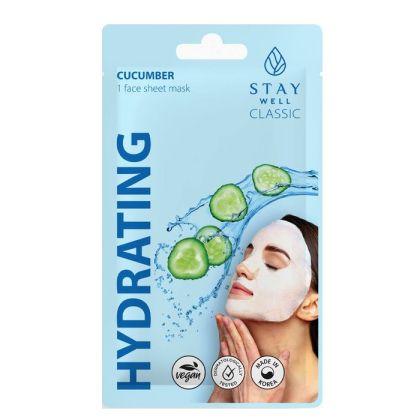 Хидратираща шийт маска с екстракт от Centella Asiatica и екстракт от краставица Stay Well Classic sheet mask - Cucumber