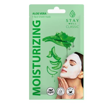 Подмладяваща шийт маска с екстракт от Centella Asiatica и алое Stay Well Classic sheet mask - Aloe 