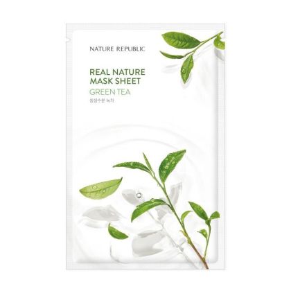 Успокояваща листна маска с екстракт от зелен чай Nature Republic Real Nature Green Tea Mask Sheet