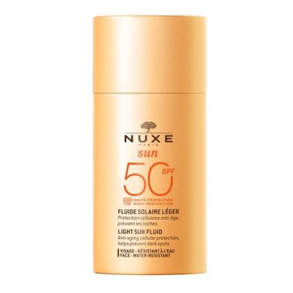 Лек слънцезащитен флуид за лице с антиейдж ефект Nuxe Sun Light Sun Fluid High Protection SPF50 face 50 ml