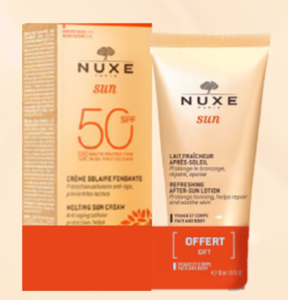 Подаръчен комплект Nuxe Sun за защита и възстановяване на кожата преди и след излагане на слънце