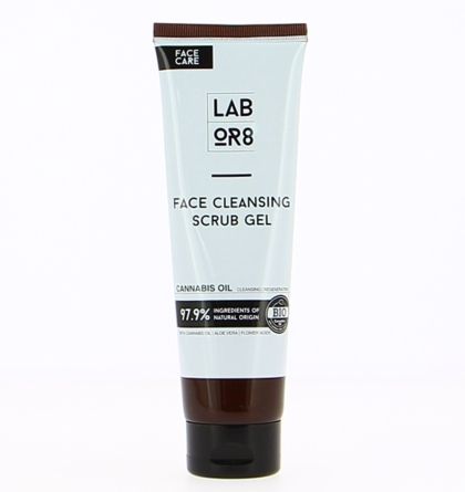 Натурален почистващ скраб гел за лице с конопено масло Labor8 Hemp Face Cleansing Scrub Gel 125 ml