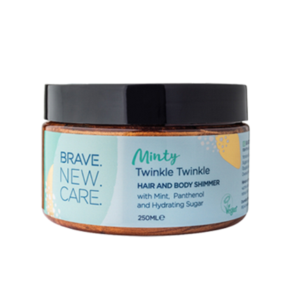 Хидратиращ и успокояващ гел за кожа и коса Brave New Hair Minty Twinkle Twinkle Hair and Body Shimmer 250 ml