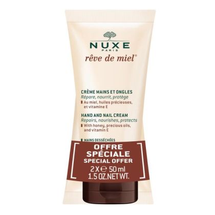 Комплект от 2бр подхранващ крем за ръце и нокти за сухи ръце NUXE Rêve de Miel Hand and nail cream 2х50 ml