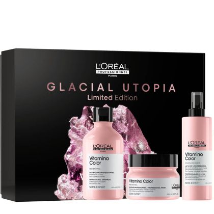 Лимитирана подаръчна кутия с грижа за боядисана коса Loreal Professionnel Glacial Utopia Vitamino Color Kit 2024