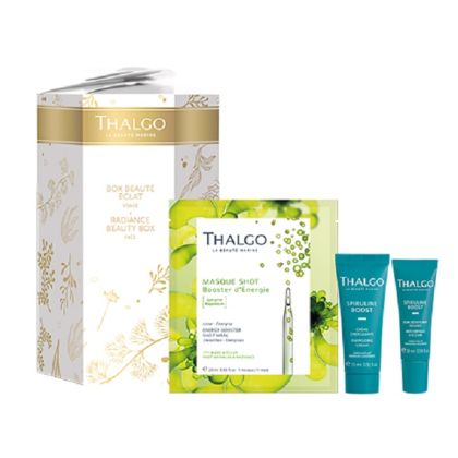 Коледен комплект за блясък на кожата със спирулина с мини продукти Thalgo Radiance Beauty Box