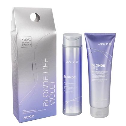 Матиращ комплект за руса коса със студени тонове Joico Blonde life Violet Duo