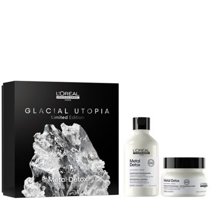 Лимитирана подаръчна кутия за предпазване на цвета на боядисаната коса Loreal Professionnel Metal Detox 