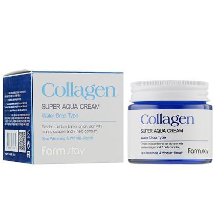Овлажняващ крем за лице с колаген FarmStay Collagen Super Aqua Cream 80ml