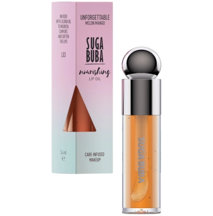 Подхранващо олио за устни с цвят на манго Suga Buba Lip Oil Unforgetable Melon Mango 5.4 ml