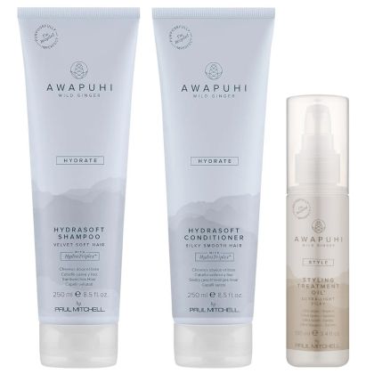 Комплект за хидратация и блясък на суха и изтощена коса Paul Mitchell Awapuhi Wild Ginger® Hydrasoft Gift Set 