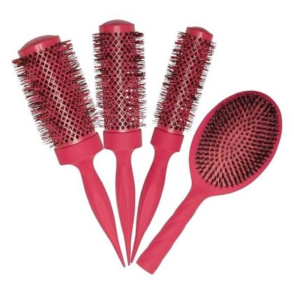Комплект 4 професионални четки за коса COCCO AURA BRUSH SET розови