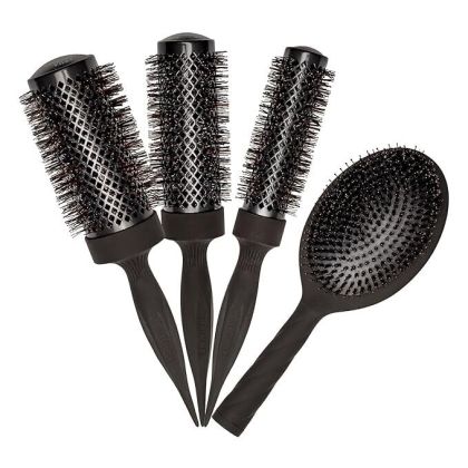 Комплект 4 професионални четки за коса COCCO AURA BRUSH SET черни