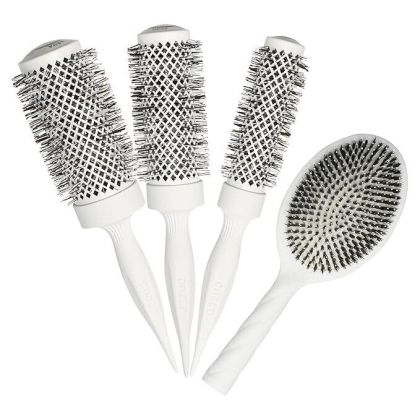 Комплект 4 професионални четки за коса COCCO AURA BRUSH SET бели