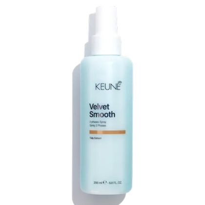 Подхранващ кератинов спрей за изглаждане и блясък Keune Velvet Smooth 2-phases Spray 200ml