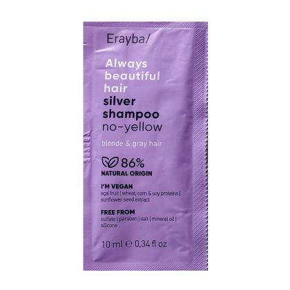 Тониращ шампоан за нежелани жълти оттенъци Erayba ABH Silver Shampoo 10мл