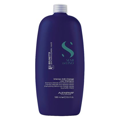 Матиращ шампоан за кестенява коса Alfaparf Semi Di Lino Brunette Anti-Orange Shampoo 1000ml
