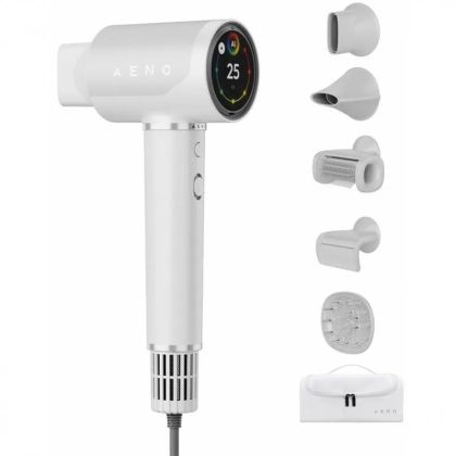 Високоскоростен сешоар HD5, 1500W, гласово управление, йонизатор, сензорен LCD дисплей, инфрачервена грижа, инфрачервена защита от разстояние, AI управление, гравитационен сензор 110 000RPM, шум под 67dB AENO
