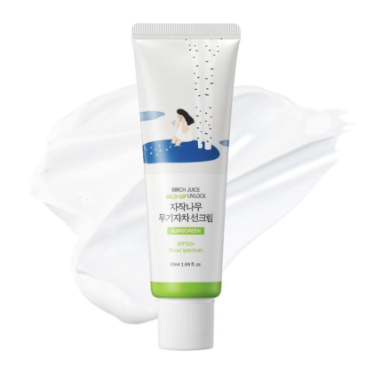 Минерален слънцезащитен крем за чувствителна кожа ROUND LAB Birch Juice Mild-Up Sunscreen SPF 50+ PA++++ 50 ml