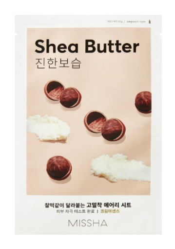 Шийт маска заинтензивно подхранване и кадифена мекота MISSHA Airy Fit Sheet Mask Shea Butter 19 ml
