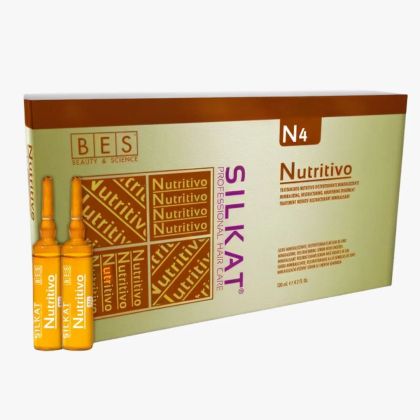Подхранващи ампули за много суха и изтощена коса BES SILKAT N4 Nutritivo Treatment 10x12ml