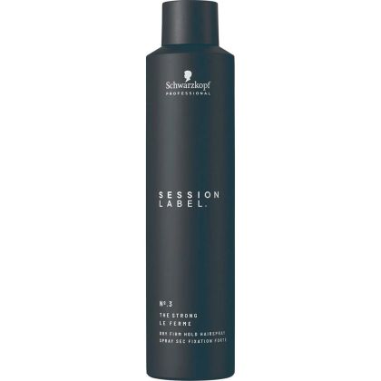 Професионален лак за коса със силна фиксация Schwarzkopf Professional Session Label The Strong N°3 Dry Firm Hold Hairspray 300ml