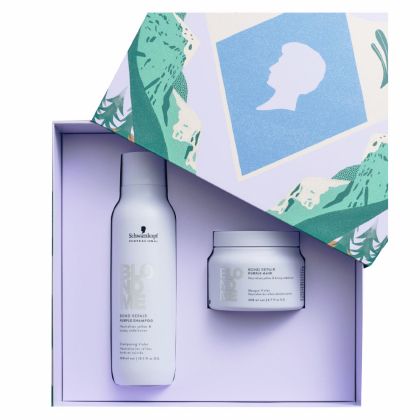 Тониращ комплект за студено руса коса Schwarzkopf Professional BlondMe Bond Repair Purple Gift Set