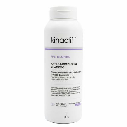 Шампоан за неутрализиране на жълти нюанси за руса коса Kin Cosmetics KinActif Blonde Anti-Brass Blonde Shampoo 300ml 