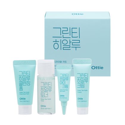 Мини комплект за хидратираща грижа със зелен чай Ottie Green Tea Hyalu Trial Kit 4 части