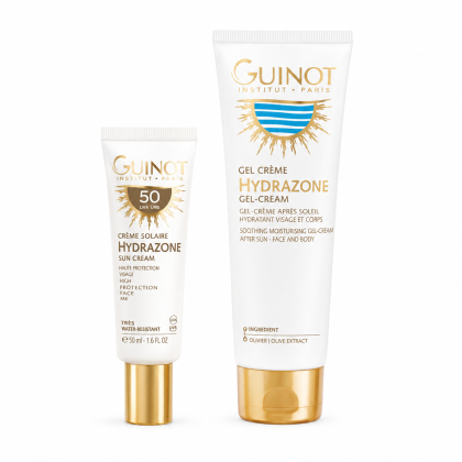 Промо комплект фотозащита и хидратация за лице и тяло SPF50 Guinot Institut Paris Hydrazone Sun Face & After-Sun Body Duo 