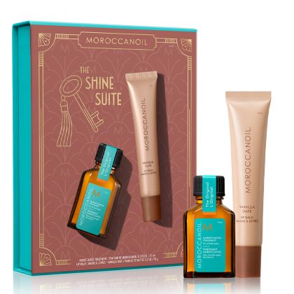 Лимитиран комплект за блясък и грижа за устните Moroccanoil The Shine Suite Vanilla Date