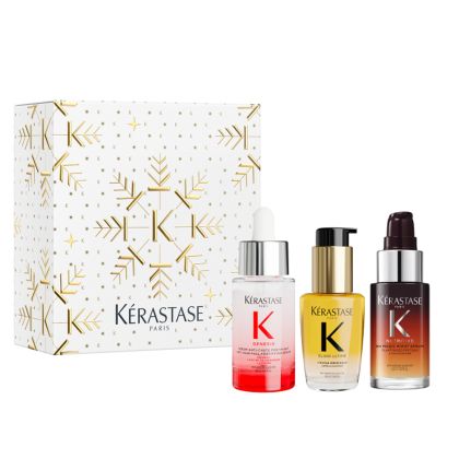 Kérastase Mini Hero Trio Discovery Set лимитиран комплект от серуми и олио за подсилване, подхранване и блясък на косата